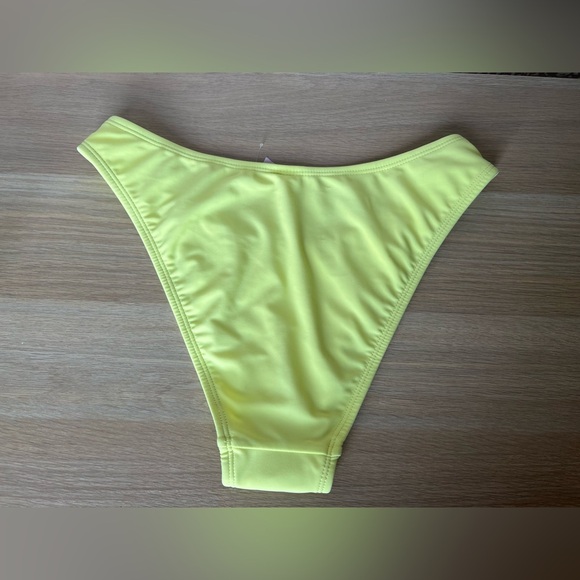 NWOT Wild Fable Bright Neon Yellow Ruched Ruffled Retro Style Cute Bikini - Picture 5 of 12